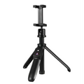 Black tripod-style m070 bluetooth selfie stick with adjustable phone mount and textured grip for hands-free photography