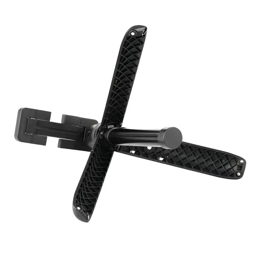 Black textured metal desk chair base with central pivot and four angled legs for m070 bluetooth selfie stick hands-free photography