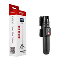 Black kingjoy smart mini tripod with foldable design and built-in camera button for m070 bluetooth selfie stick hands-free photography