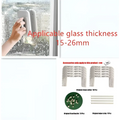 White rectangular glass cleaning pad with soft rubber grip and suction cup base for magnetic double-sided wipe squeegee