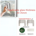 White handheld magnetic double-sided wipe window squeegee with soft rubber grip and suction cup for efficient double-sided wipe