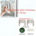 White rectangular glass cleaner with soft rubber grip and suction cup base for efficient double-sided wipe use