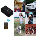 Black rectangular magnetic gf07 mini real time tracker with gps and gf-01 printed on its surface