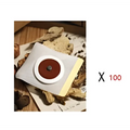A soft gray felt magnetic slimming belly button patch with a circular red and white button patch slimming closure and yellow trim