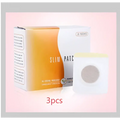 White and yellow magnetic slimming belly button patch box with a single circular mesh-covered button patch slimming displayed