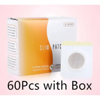 White and orange magnetic slimming belly button patch with circular mesh design for effective button patch slimming