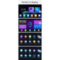 Purple-themed manual air conditioner android wifi 4g carplay system interface with app icons and digital clock for ford focus