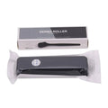 Matte black microneedle roller with 540 needles in a sleek case featuring an oil rubber handle for precise skincare use