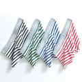 Men’s 4 pack striped boxer set in black, green, blue, and red cotton striped boxer briefs with leiyiniao waistband