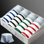 Men’s 4 pack striped boxer set in blue black green and red made of cotton striped boxer briefs for comfort and style