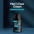 Black pump bottle of East Moon men’s anti-aging cream firming skin with blue and white labeling for firming skin benefits