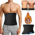 Black elastic sauna body shaper waist trainer with blue trim for men’s abdomen reducer and form-fitting support