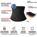 Black sauna body shaper waist trainer made of heat-trapping polymer fabric for men’s abdomen reducer and sweat absorption