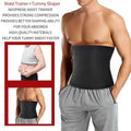 Men’s blue trim sauna body shaper waist trainer in black neoprene with smooth design for abdomen shaping and reduction