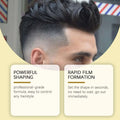 Sleek dark black men’s hair care styling product from east moon shaping wave collection for professional shaping and fast film formation