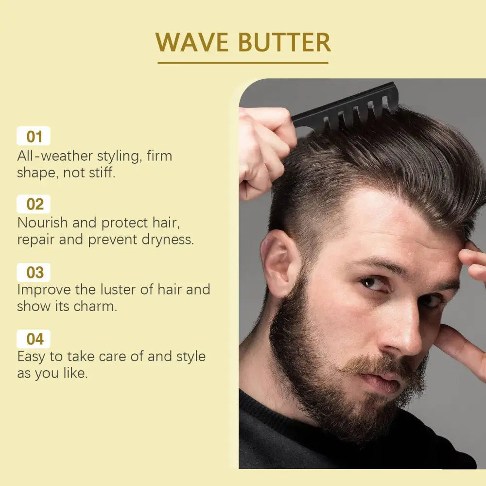 Black plastic comb with evenly spaced teeth for styling dark hair in men’s hair care shaping wave collection set east moon