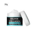 A white jar of men’s moisturizing nourishing skin collagen cream with black label contains 30g hydrolyzed collagen