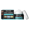 Eelhoe men’s moisturizing nourishing skin collagen cream in white jar with black teal label contains 5 percent hydrolyzed collagen