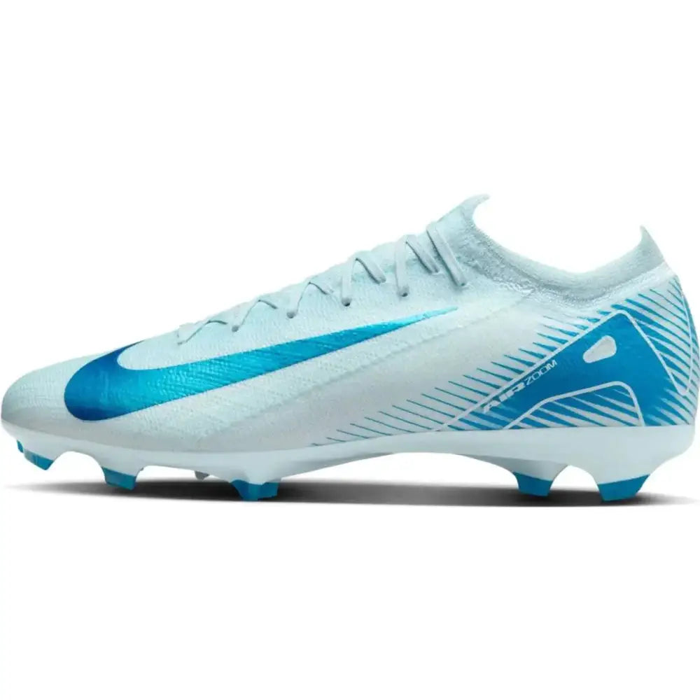 Mens soccer shoe glacier blue orbit 5 with light blue and white breathable mesh upper and modern sleek design