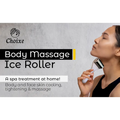 Metallic ice roller in white and silver with sleek ergonomic design for facial skin cooling spa treatment