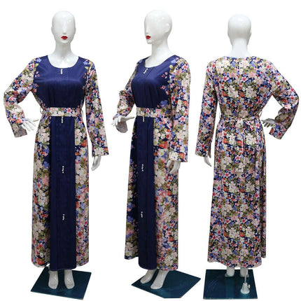 Middle East Print Dress Muslim Robe - Royalessencelux