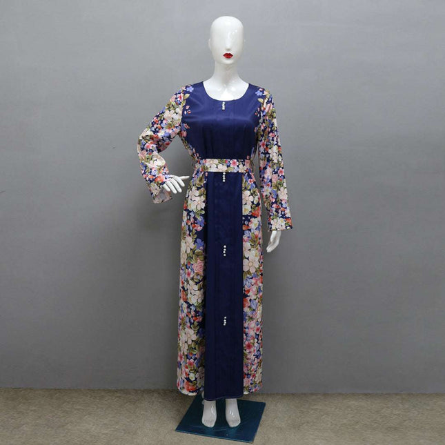 Middle East Print Dress Muslim Robe - Royalessencelux