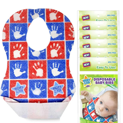 Mighty Clean Baby Disposable Baby Bibs 24 Count (4 Bibs per Package) - Royalessencelux