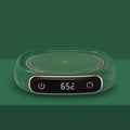 Emerald green ceramic milk heating insulation base desktop digital coffee warmer with rose gold trim and 65°c display