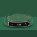 Emerald green ceramic milk heating insulation base desktop digital coffee warmer with rose gold trim and 65°c display