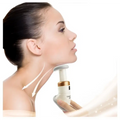 White and gold mini neckline slimmer neck exerciser chin massager with cylindrical handle for chin and neck toning
