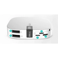 White rectangular mini power bank 10000mah with multiple usb ports and digital scale slim design labeled 100w trusted computing