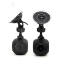 Black spherical mini wifi car dash cam with suction cup mount and adjustable arm featuring night vision