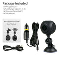 Black spherical mini wifi car dash cam with night vision features suction cup mount and adjustable ball joint