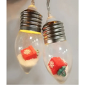 Clear glass christmas led string lights with miniature scene christmas red gift box and white sand inside decorative lights