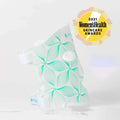 White face mask with mint green leaf pattern soft silicone edges and adjustable straps for minilux collagen anti aging beauty instrument