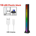 Black plastic minimalist rainbow led soundbar with 16 leds and rainbow led desktop lights vertical bars