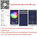 The minimalist rainbow led app interface on a smartphone screen for controlling color and pairing options of led desktop lights