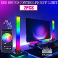 Rgb sound control minimalist rainbow led desktop lights with sleek vertical design and black plastic bases
