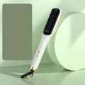 White and gold anion hair care electric straightener comb with black comb attachment for effective hair styling