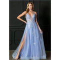 Mint green lace women evening dress featuring delicate floral embroidery and a high slit for elegant occasions