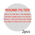Round gray filter with red text for mint green smoke removal air purification ashtray used in smoke removal air