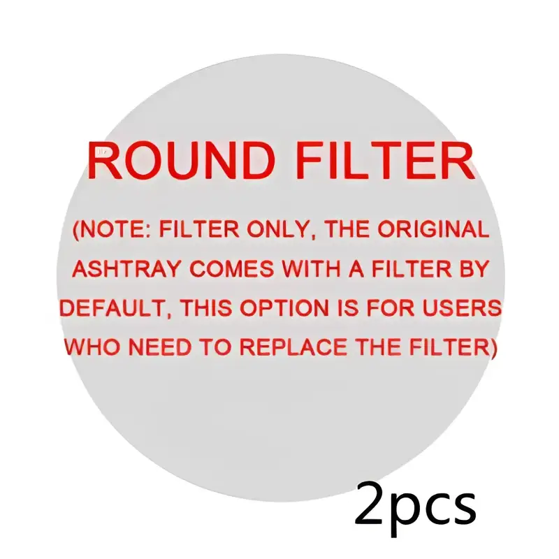 Round gray filter with red text for mint green smoke removal air purification ashtray used in smoke removal air