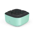 Mint green rectangular air purification ashtray with black plastic top and ventilation slits for green smoke removal