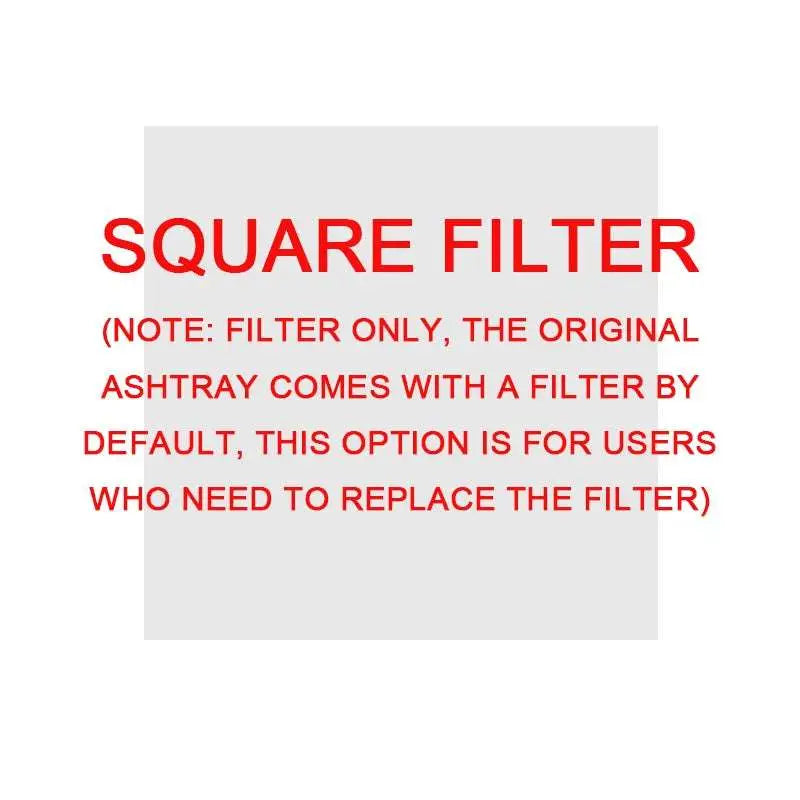 Red square filter for mint green smoke removal air purification ashtray as an ashtray replacement part