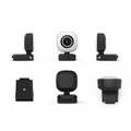 White and black model 4k live broadcast beauty computer camera with circular lens for high-quality streaming