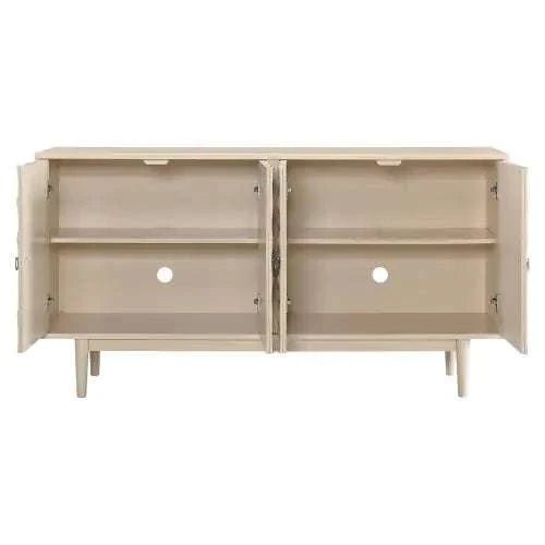 Modern 4 - door Sideboard With Convex Doors And 2 Silver Handles For Living Room, Dining Room, Kitchen - Royalessencelux
