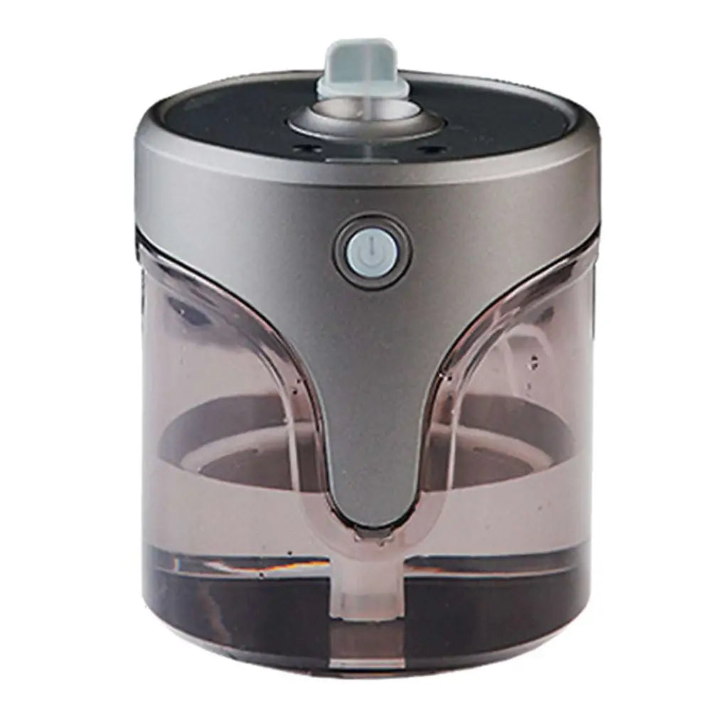 Modern auto alcohol dispenser handsanitizer with silver cylindrical design and touchless hand washing feature