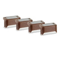 Brown and clear plastic solar-powered step lights with rectangular design perfect lighting solution for staircase solar lights