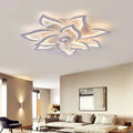 Modern flower crystal large white framed ceiling fan with gray illuminated floral design for stylish lighting