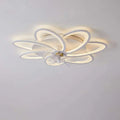 Modern flower crystal large white framed ceiling fan light with floral led ceiling light and warm ambient lighting